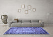 Machine Washable Persian Blue Traditional Rug in a Living Room, wshtr3549blu