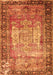 Serging Thickness of Machine Washable Persian Orange Traditional Area Rugs, wshtr3549org