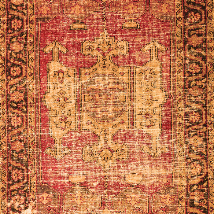 Serging Thickness of Machine Washable Persian Orange Traditional Area Rugs, wshtr3549org