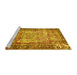 Sideview of Machine Washable Persian Yellow Traditional Rug, wshtr3549yw