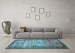 Machine Washable Persian Light Blue Traditional Rug in a Living Room, wshtr3549lblu