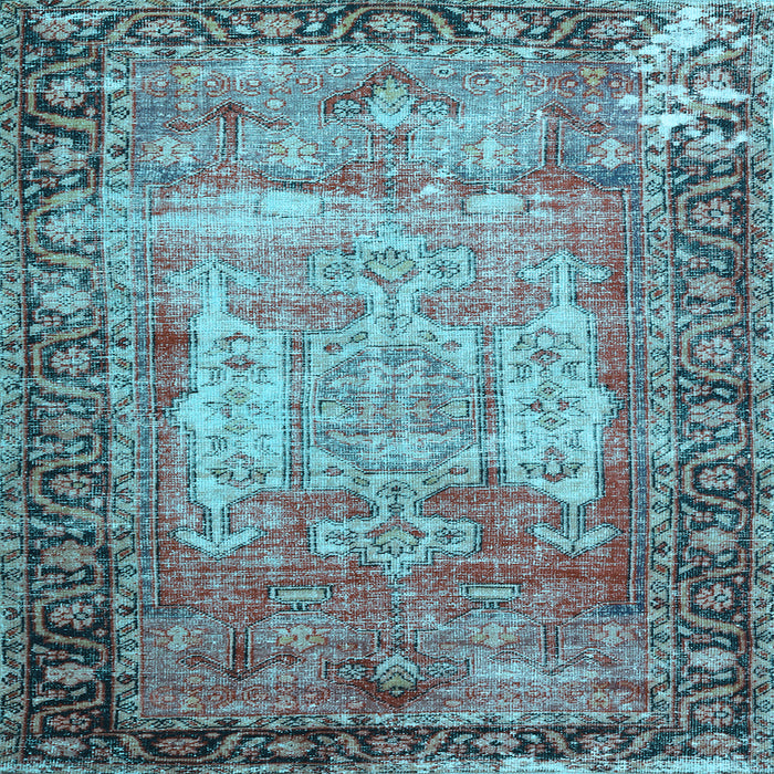 Square Persian Light Blue Traditional Rug, tr3549lblu