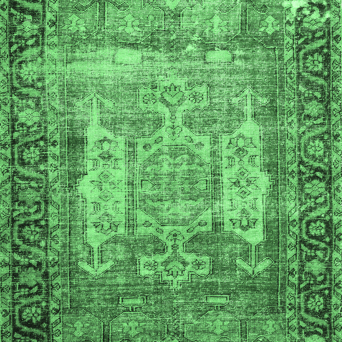Machine Washable Persian Emerald Green Traditional Area Rugs, wshtr3549emgrn