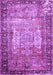 Machine Washable Persian Purple Traditional Area Rugs, wshtr3549pur