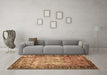 Machine Washable Persian Brown Traditional Rug in a Living Room,, wshtr3549brn