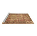 Sideview of Machine Washable Persian Brown Traditional Rug, wshtr3549brn