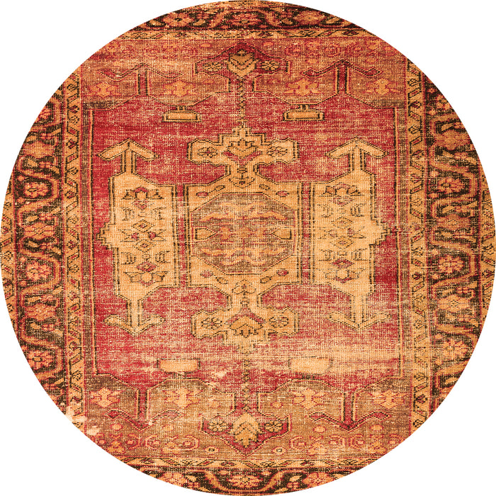 Square Persian Orange Traditional Rug, tr3549org