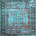 Square Machine Washable Persian Light Blue Traditional Rug, wshtr3549lblu