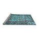 Sideview of Machine Washable Persian Light Blue Traditional Rug, wshtr3549lblu