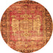 Machine Washable Persian Orange Traditional Area Rugs, wshtr3549org