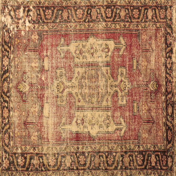 Square Persian Brown Traditional Rug, tr3549brn