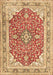 Machine Washable Medallion Brown Traditional Rug, wshtr354brn