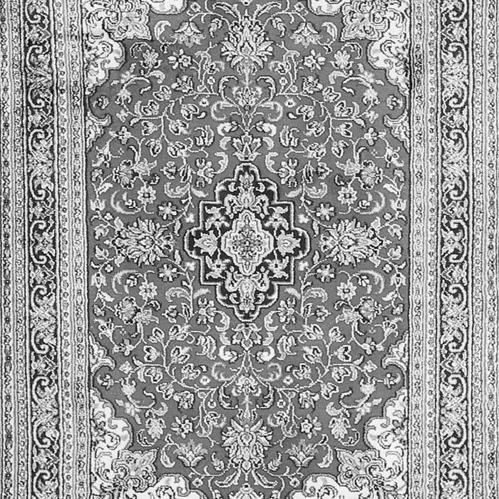 Serging Thickness of Machine Washable Medallion Gray Traditional Rug, wshtr354gry