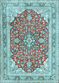 Medallion Light Blue Traditional Rug, tr354lblu