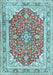 Medallion Light Blue Traditional Rug, tr354lblu