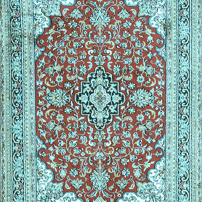 Medallion Light Blue Traditional Rug, tr354lblu