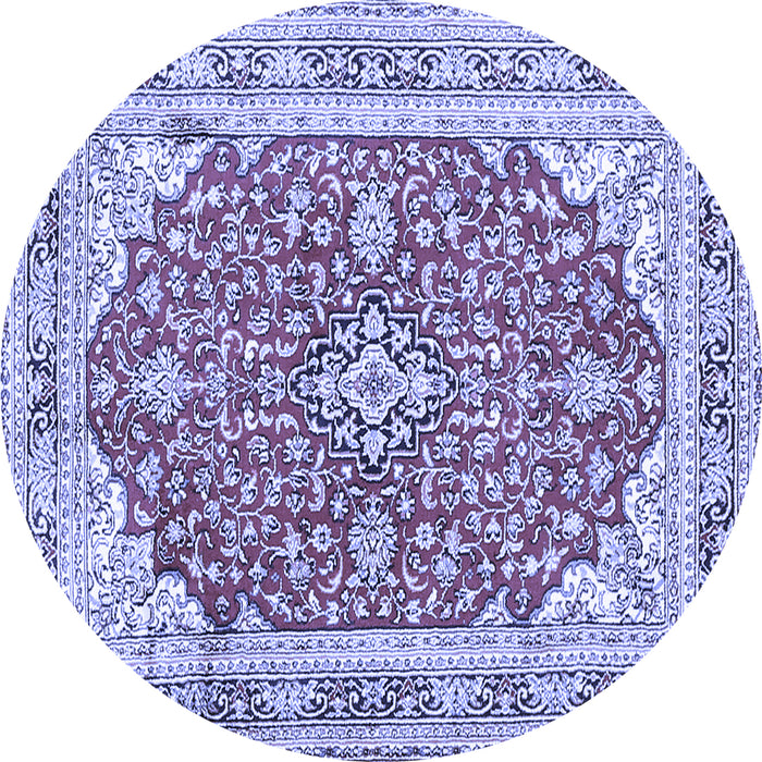 Round Medallion Blue Traditional Rug, tr354blu