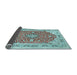 Sideview of Medallion Light Blue Traditional Rug, tr354lblu