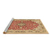 Sideview of Machine Washable Medallion Brown Traditional Rug, wshtr354brn