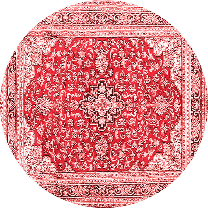 Machine Washable Medallion Red Traditional Rug, wshtr354red