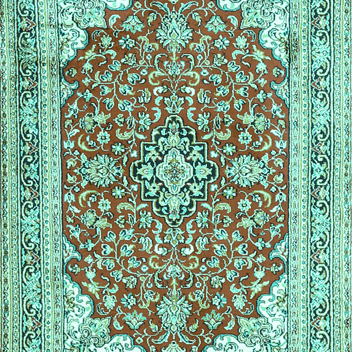 Medallion Turquoise Traditional Rug, tr354turq
