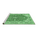 Sideview of Machine Washable Medallion Emerald Green Traditional Area Rugs, wshtr354emgrn