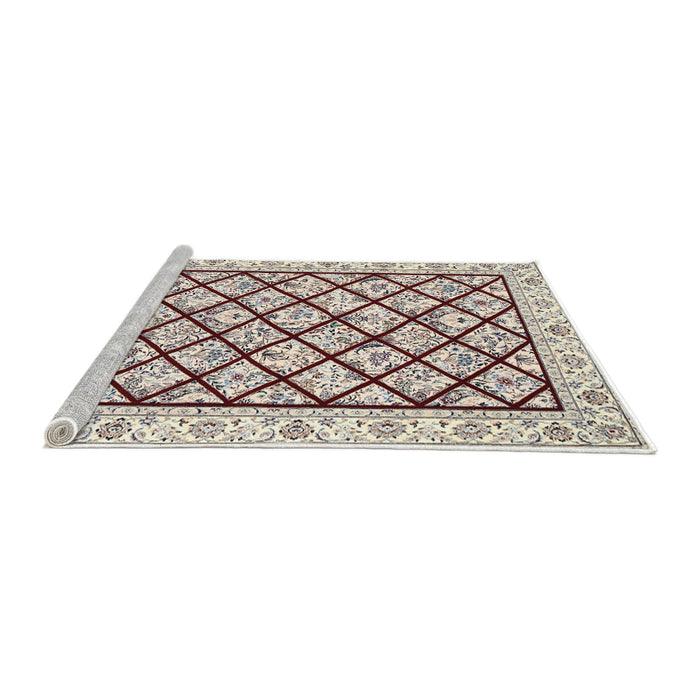 Sideview of Machine Washable Traditional Gold Rug, wshtr355