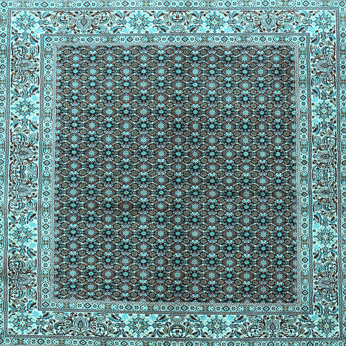Square Machine Washable Persian Light Blue Traditional Rug, wshtr3550lblu