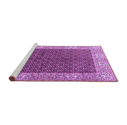 Sideview of Machine Washable Persian Purple Traditional Area Rugs, wshtr3550pur