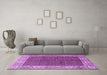 Machine Washable Persian Purple Traditional Area Rugs in a Living Room, wshtr3550pur