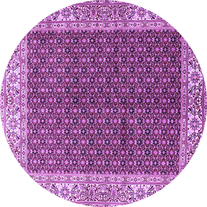 Round Machine Washable Persian Purple Traditional Area Rugs, wshtr3550pur