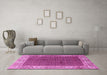 Machine Washable Persian Pink Traditional Rug in a Living Room, wshtr3550pnk