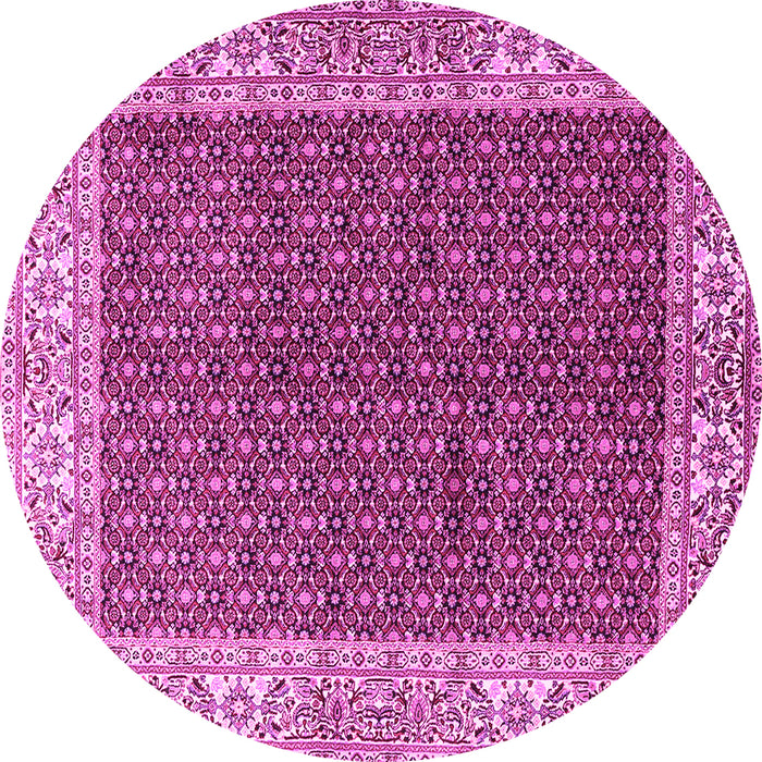 Round Persian Pink Traditional Rug, tr3550pnk