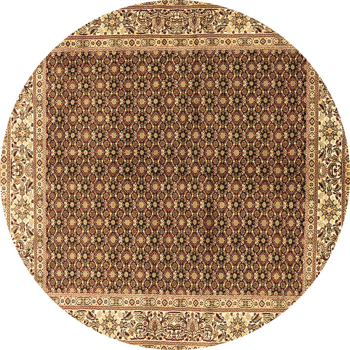 Round Persian Brown Traditional Rug, tr3550brn