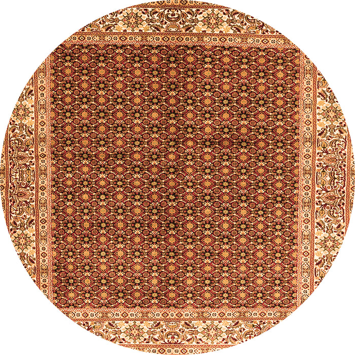 Machine Washable Persian Orange Traditional Area Rugs, wshtr3550org