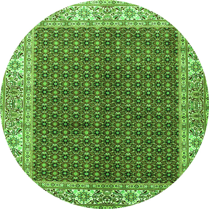 Square Persian Green Traditional Rug, tr3550grn