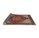 Sideview of Traditional Saffron Red Persian Rug, tr3551