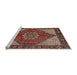 Sideview of Machine Washable Traditional Saffron Red Rug, wshtr3551