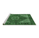 Sideview of Machine Washable Persian Emerald Green Traditional Area Rugs, wshtr3551emgrn