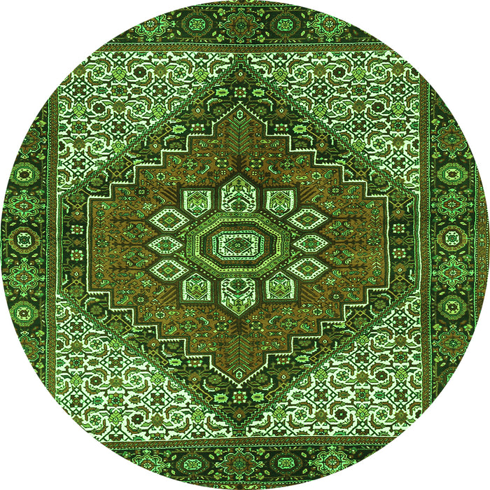 Machine Washable Persian Green Traditional Area Rugs, wshtr3551grn