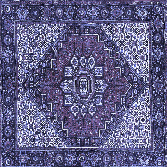 Square Persian Blue Traditional Rug, tr3551blu