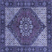 Square Persian Blue Traditional Rug, tr3551blu