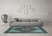 Machine Washable Persian Light Blue Traditional Rug in a Living Room, wshtr3551lblu