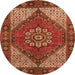 Machine Washable Persian Orange Traditional Area Rugs, wshtr3551org