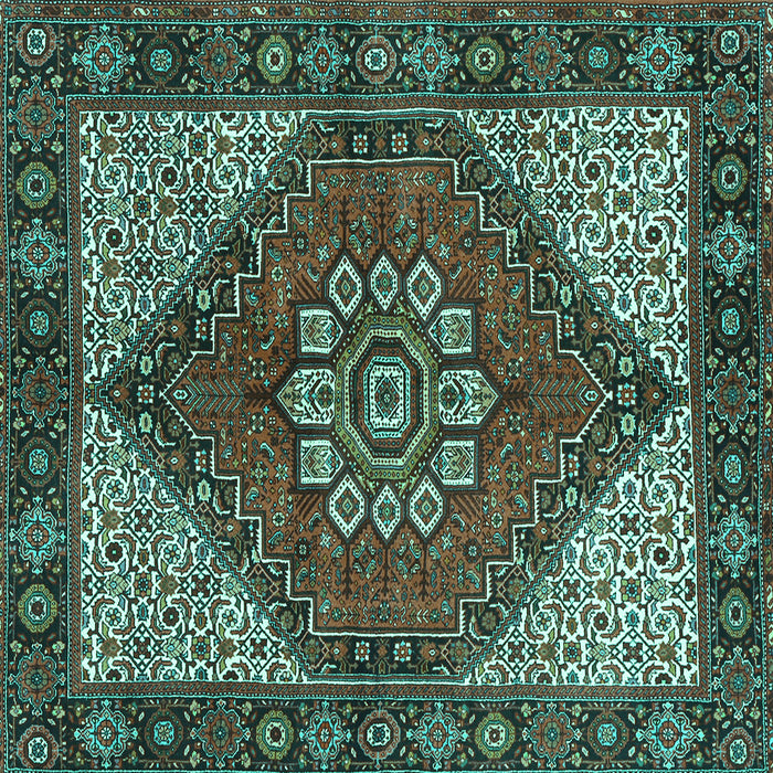 Square Persian Turquoise Traditional Rug, tr3551turq