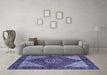 Machine Washable Persian Blue Traditional Rug in a Living Room, wshtr3551blu