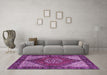 Machine Washable Persian Purple Traditional Area Rugs in a Living Room, wshtr3551pur