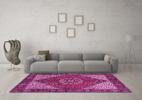 Machine Washable Persian Pink Traditional Rug, wshtr3551pnk