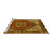 Sideview of Machine Washable Persian Yellow Traditional Rug, wshtr3551yw