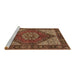 Sideview of Machine Washable Persian Brown Traditional Rug, wshtr3551brn